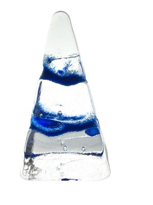 Paperweight Pyramid with Medium Blue Veins